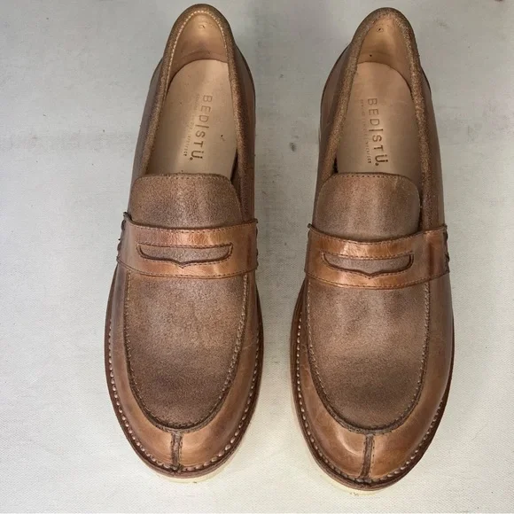NWB BedStu Reinna III tan leather penny loafers - Picture 8 of 11